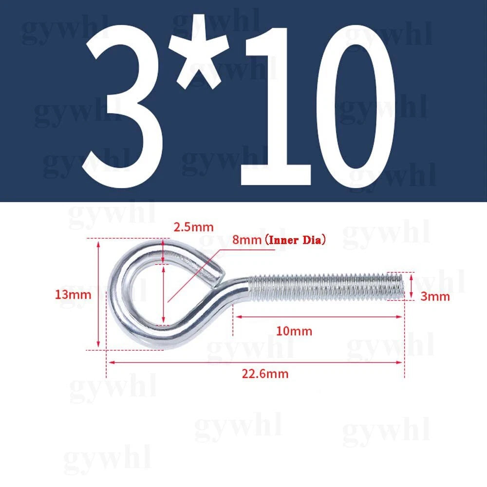 Galvanised Eye Screws Hooks Eye Bolts Closed Screws Rod Stainless Threaded Rings