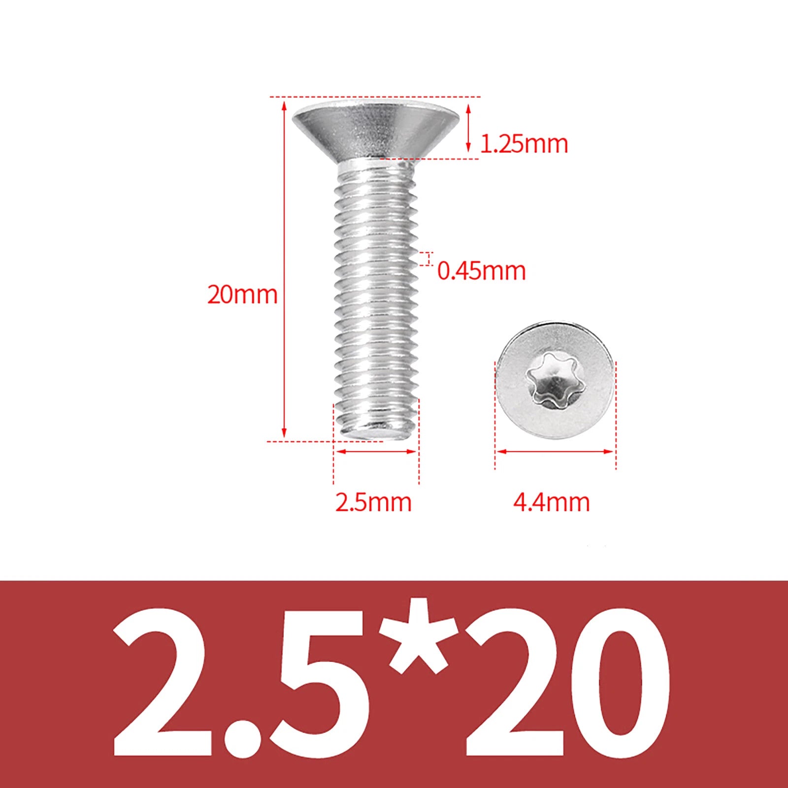 M2- M12 Torx Countersunk Machine Screws Six Lobe Bolts A2 Stainless Steel