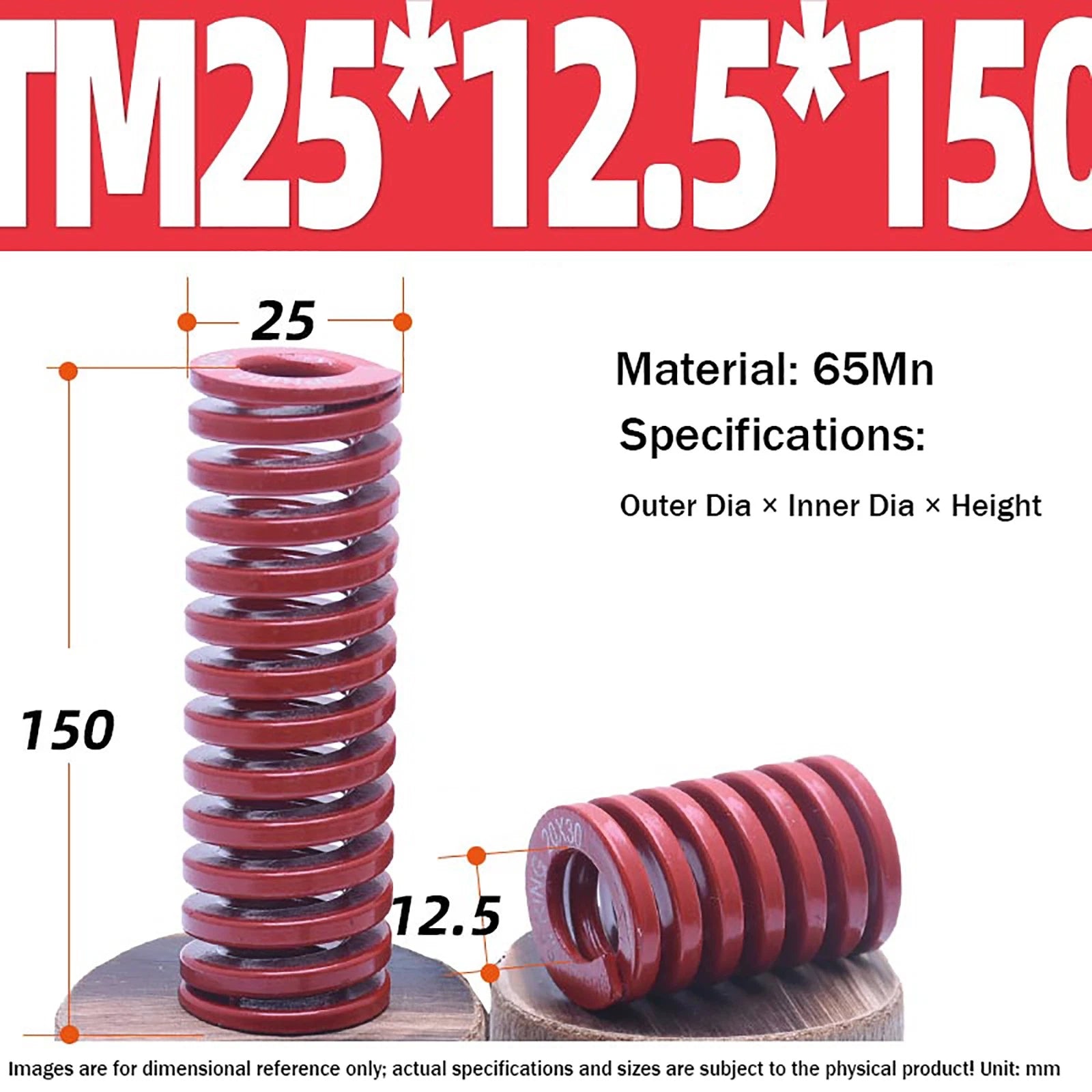 Heavy Load Duty Compression Die Spring, 8mm-50mm Diameter & Up To 400mm Long JIS