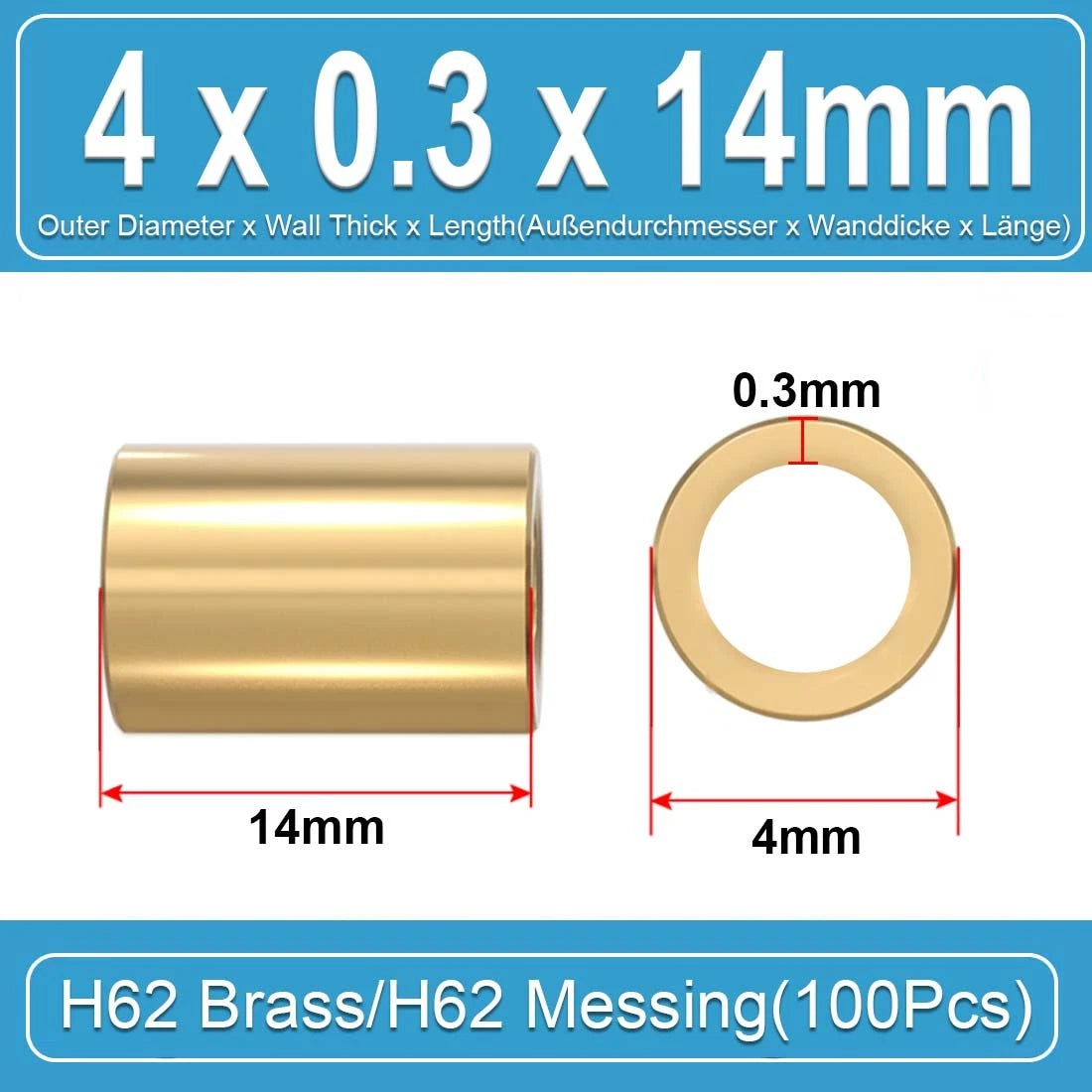 Brass Round Tube Pipe Hollow 2 2.5 3 3.5 4 4.5 5 6mm~10mm Many Sizes and Lengths