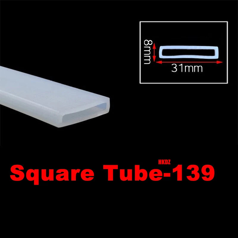 Square Silicone Rubber Hollow Tube Pipe Protector Seal Strips Width 2.5mm~108mm