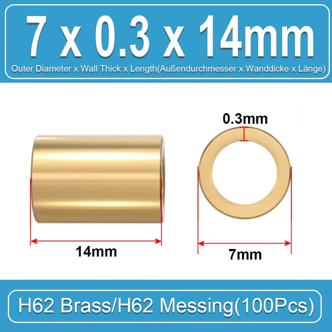 Brass Round Tube Pipe Hollow 2 2.5 3 3.5 4 4.5 5 6mm~10mm Many Sizes and Lengths