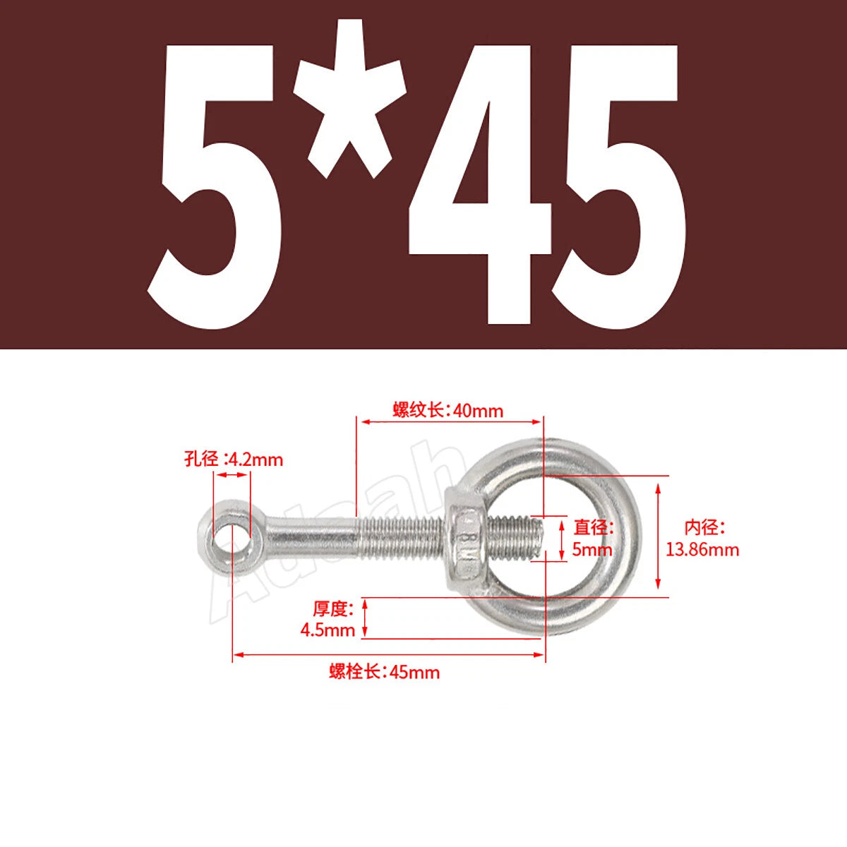 A2 Stainless Steel Lifting Eye Bolts with Ring Eye Nut M5,6,8,10,12,16,18,20,24