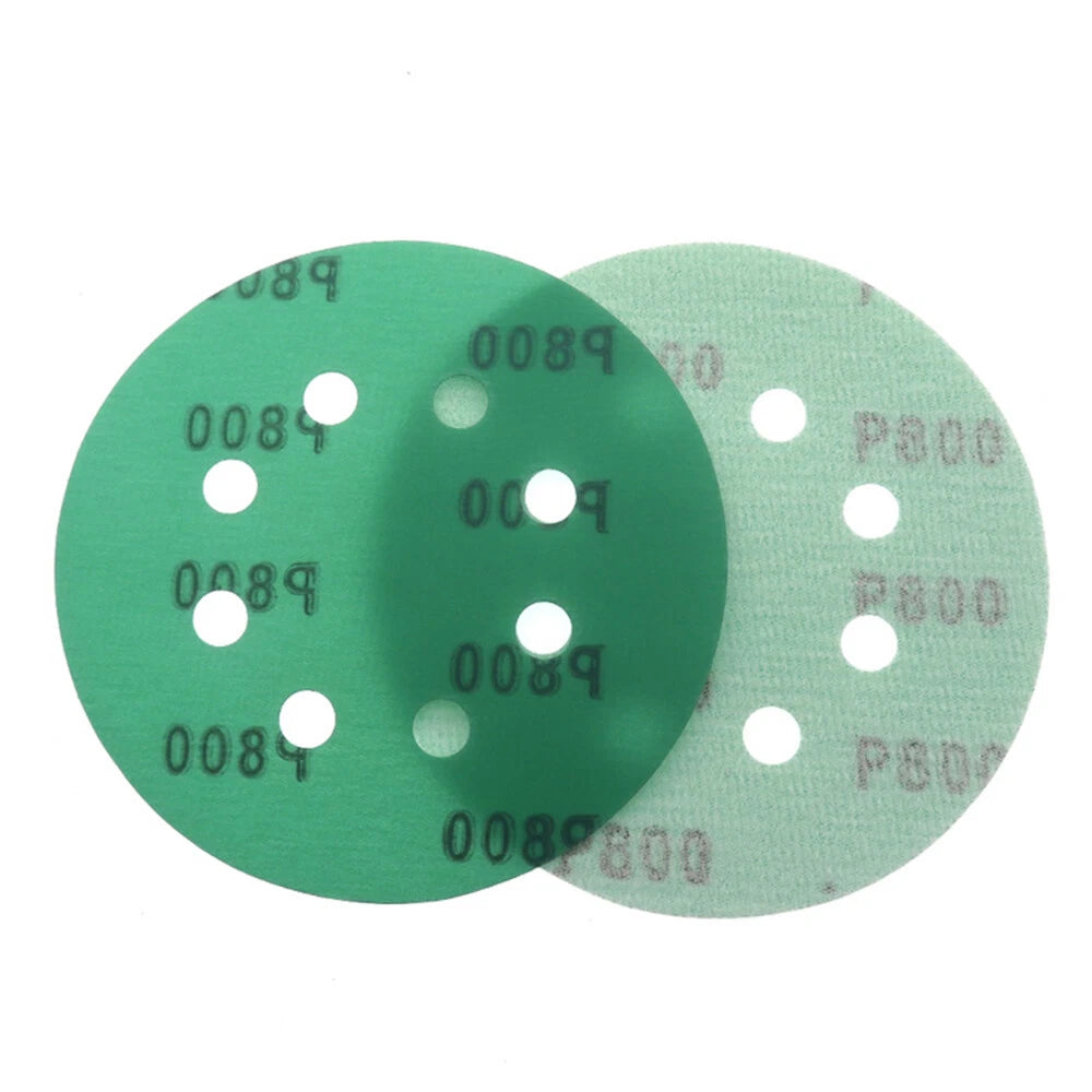 125mm Wet and Dry Sanding Disc 5'' Hook Loop 8 Hole Sandpaper Pad Orbital Sander