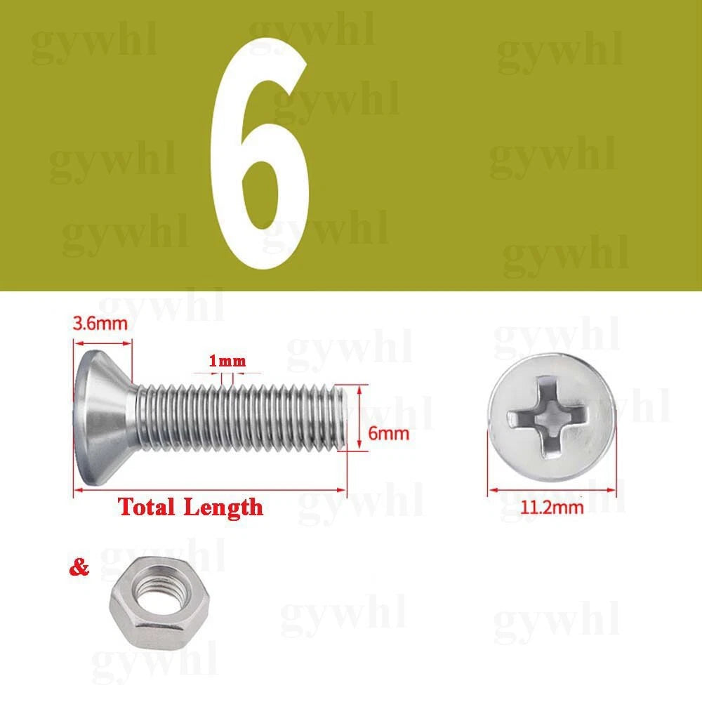 A2 Stainless Steel Phillips Countersunk Machine Screws with Nuts – M2 to M10, Flat Head, Rust‑Resistant
