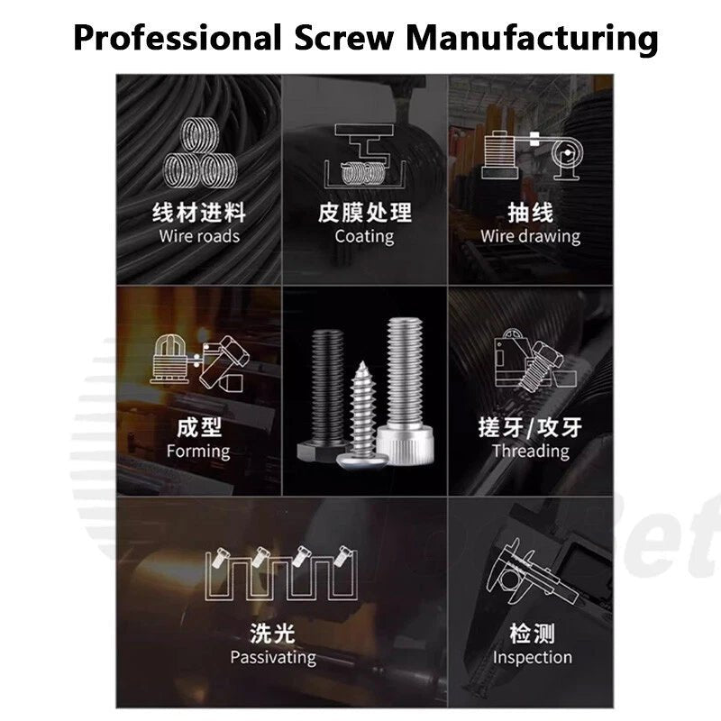 M8 T - Bolt Square Head Bolt for T - Slot Aluminum Profile — Stainless Steel A2 304 - HomeDIYer