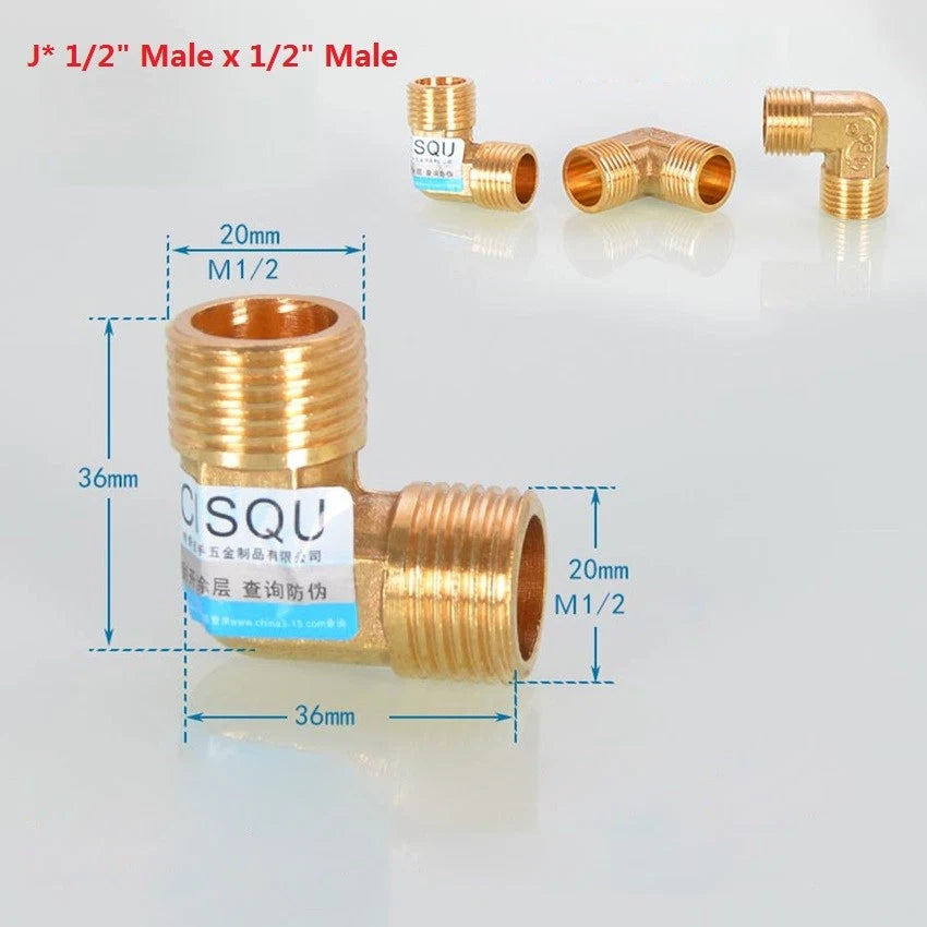 Brass NPT Pipe Fittings – 1/2" & 3/4" Male Female Thread Adapter Connector