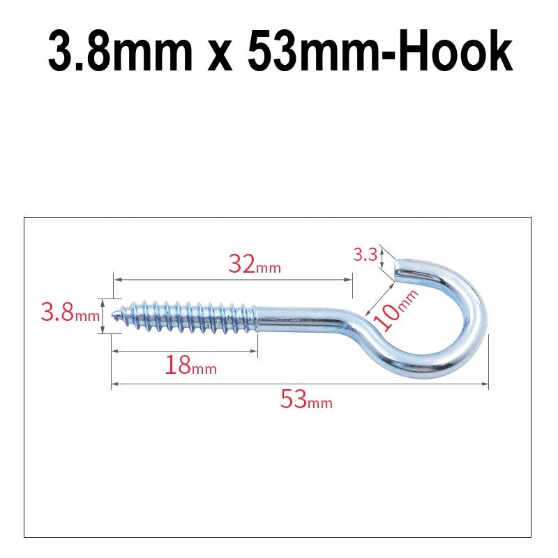 Screw-In Hooks & Eye Hooks — Galvanized, Nickel, Copper & Stainless, 1.1mm–8.6mm