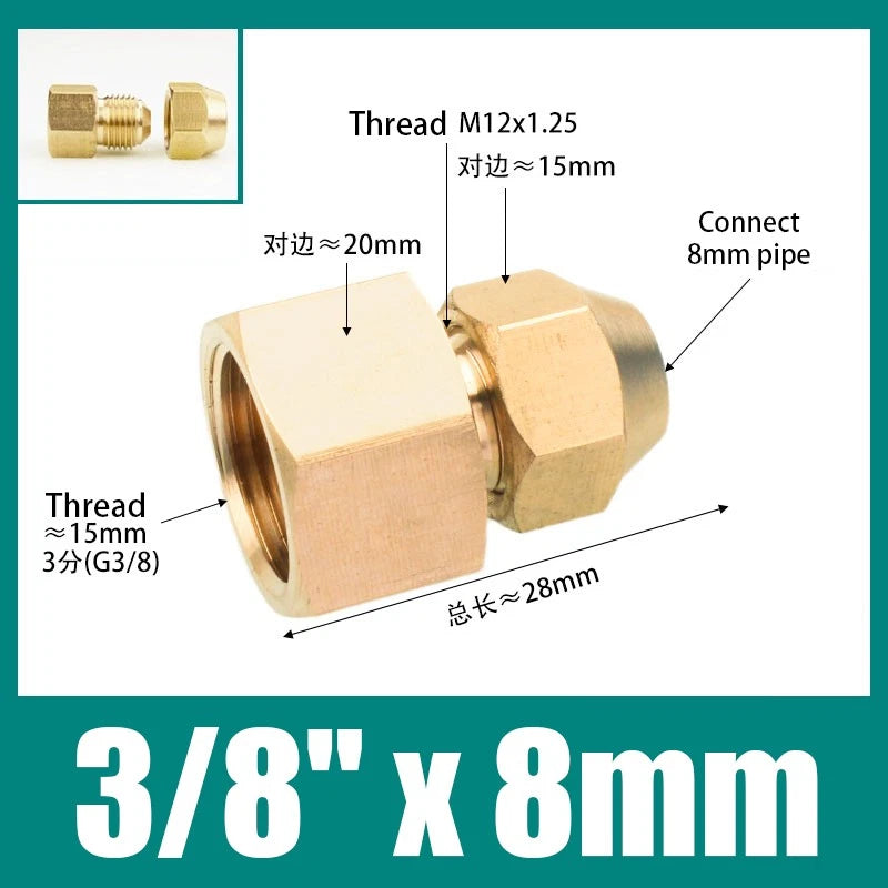 Brass Compression Straight Coupling Connector – Flared Fittings for Copper Pipe