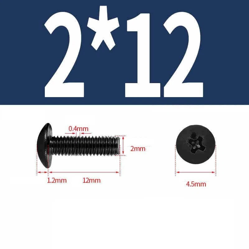 Phillips Pan Head Machine Screws — Nickel Plating & Black Zinc, M2–M6, 10 or 25 Pcs