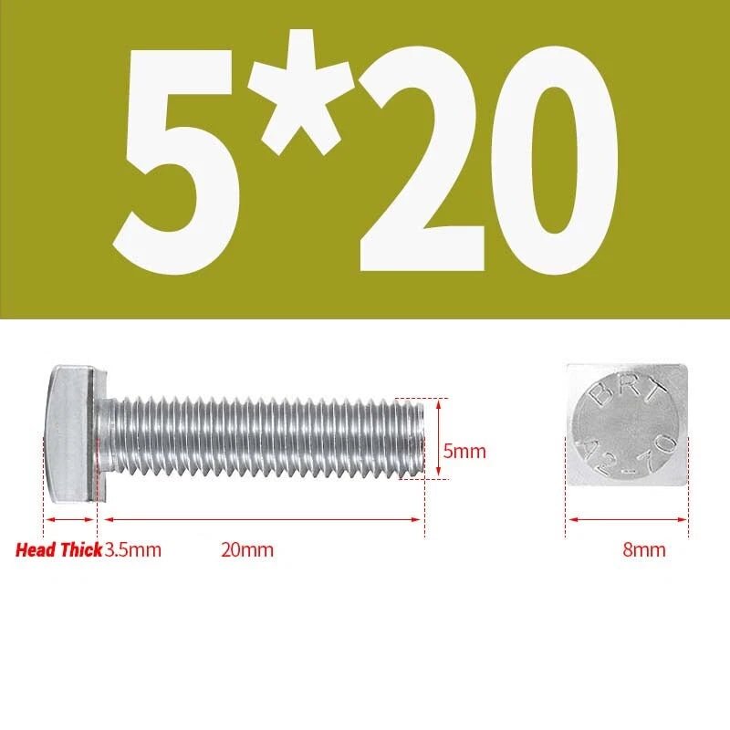Square Head Bolts M4 M5 M6 M8 M10 M12 — A2 304 Stainless Steel, Multiple Lengths - HomeDIYer