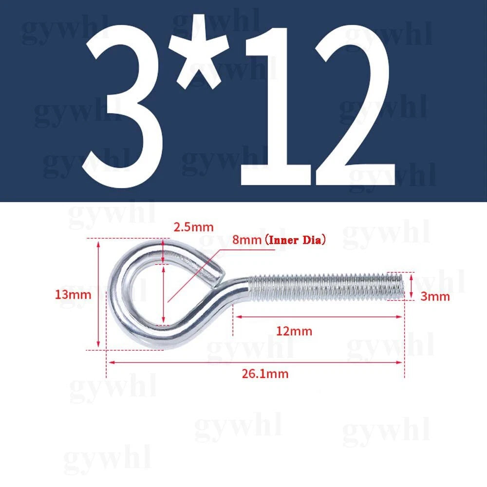 Galvanised Eye Screws Hooks Eye Bolts Closed Screws Rod Stainless Threaded Rings