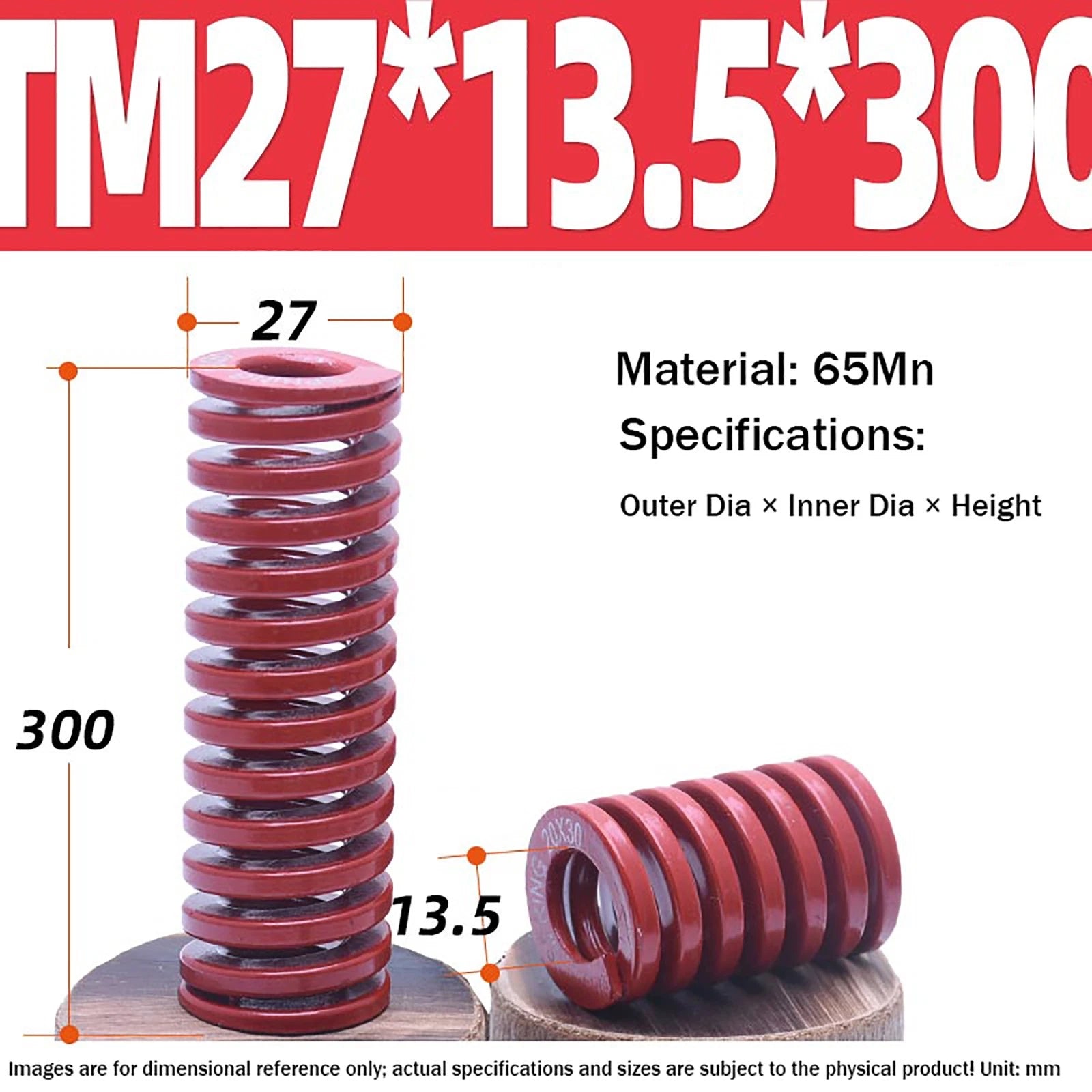 Heavy Load Duty Compression Die Spring, 8mm-50mm Diameter & Up To 400mm Long JIS