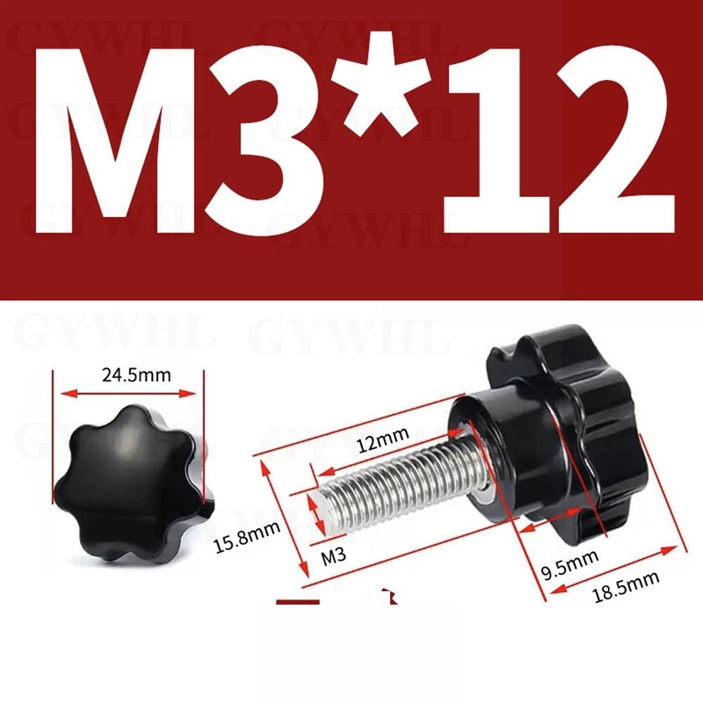 Star Bakelite Thumb Screws – Hand Clamping Knob Bolts, Stainless Steel Thread M3 to M12 - HomeDIYer