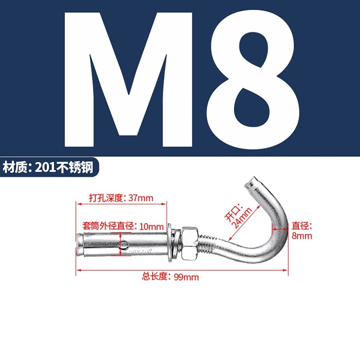 Heavy Duty Eye Bolt Shield Anchor Expansion Bolts — Closed Hook, Eye & Triangular Head - HomeDIYer