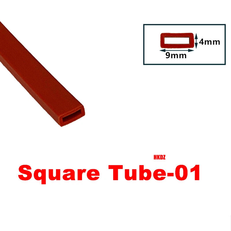Square Silicone Rubber Hollow Tube Pipe Protector Seal Strips Width 2.5mm~108mm
