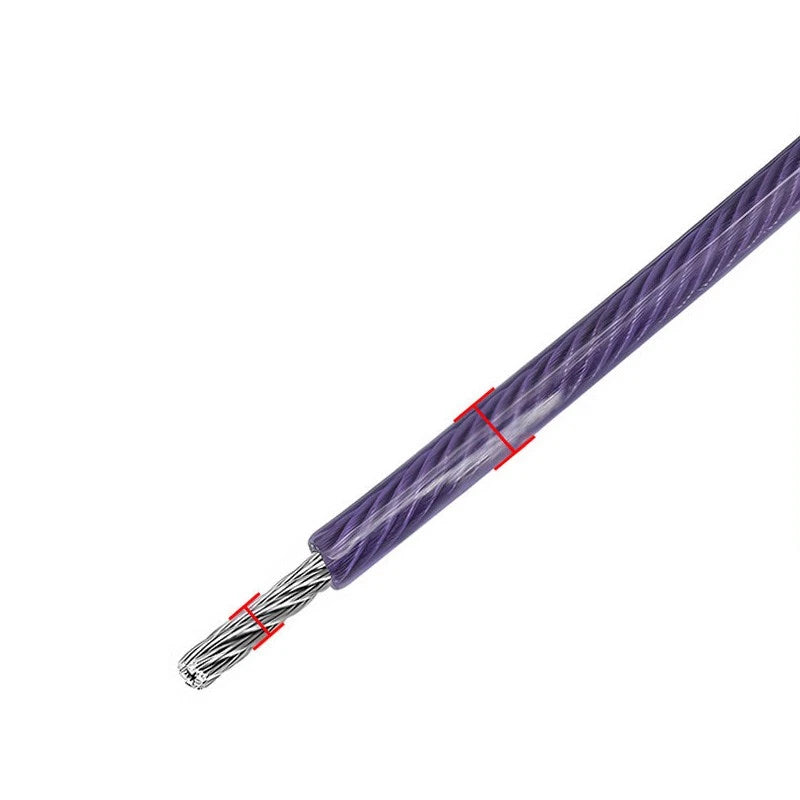 Stainless Steel Wire Rope Metal Cable Rigging 7x7 Pvc Plastic Coated 2,3,4,5,6mm