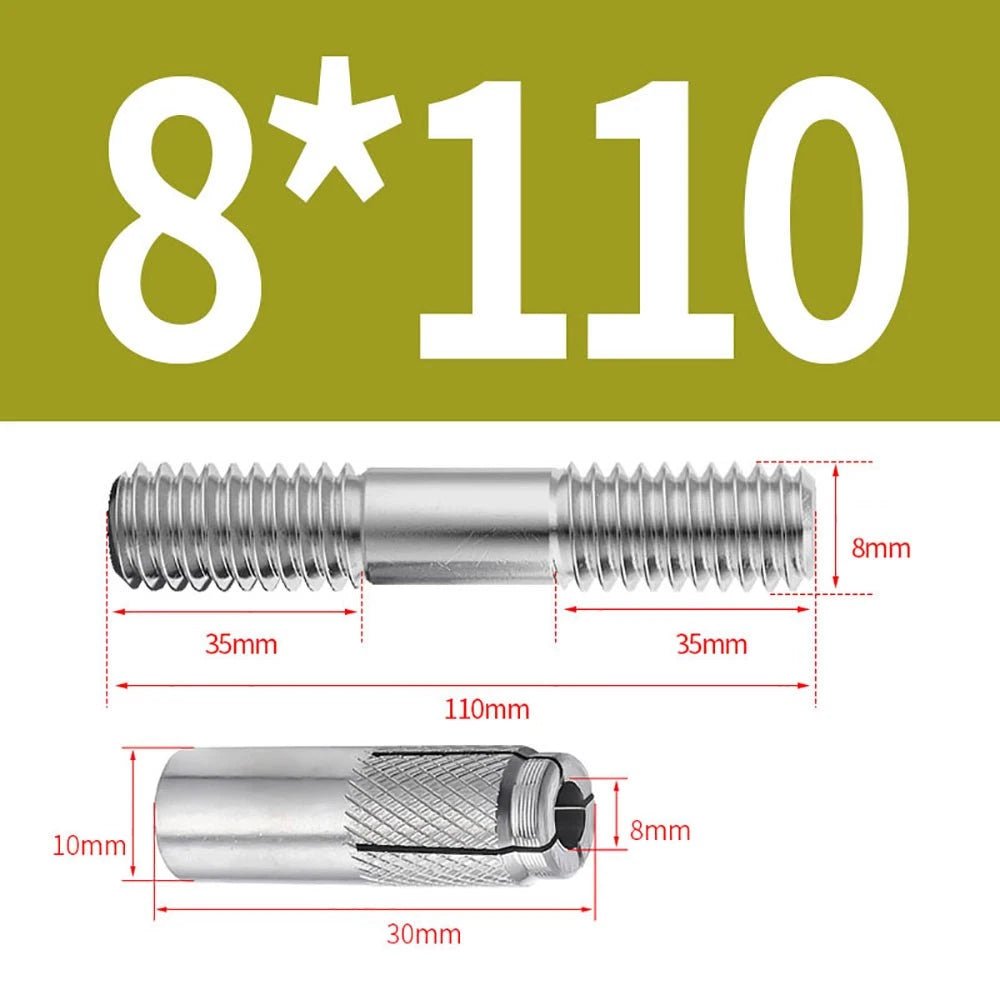 Stainless Steel A4 Expansion Bolts Threaded Stud Rod M6–M12 Extra Long - HomeDIYer
