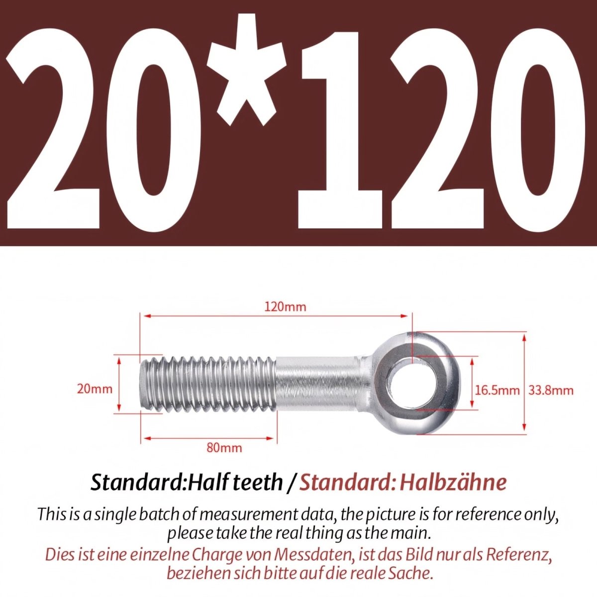 M20/M24 Stainless Steel A2 Eye Bolts – Threaded Ring for Catenary Wire & Hanging - HomeDIYer