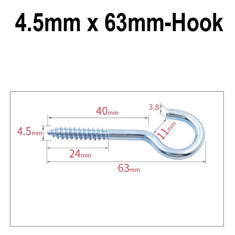 Screw-In Hooks & Eye Hooks — Galvanized, Nickel, Copper & Stainless, 1.1mm–8.6mm