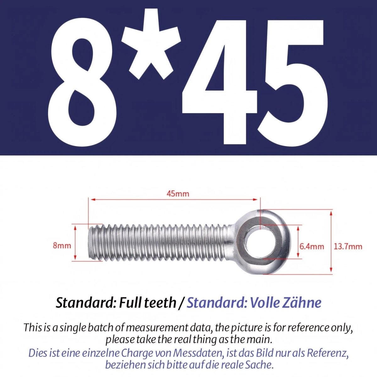 M8 M10 Stainless Steel Eye Bolts A2 — Threaded Ring Screws for Catenary Wire & Hanging - HomeDIYer
