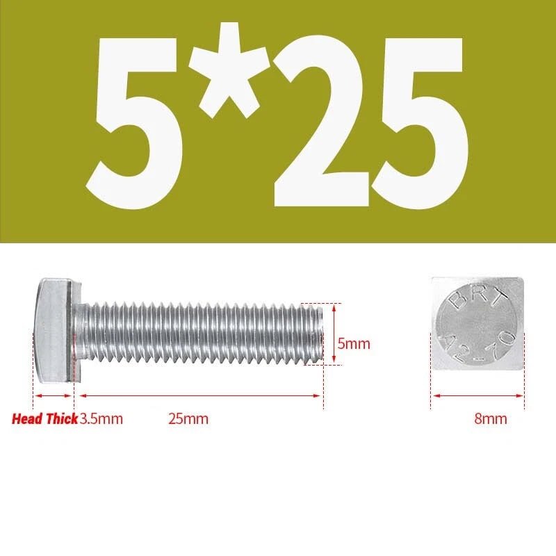Square Head Bolts M4 M5 M6 M8 M10 M12 — A2 304 Stainless Steel, Multiple Lengths - HomeDIYer