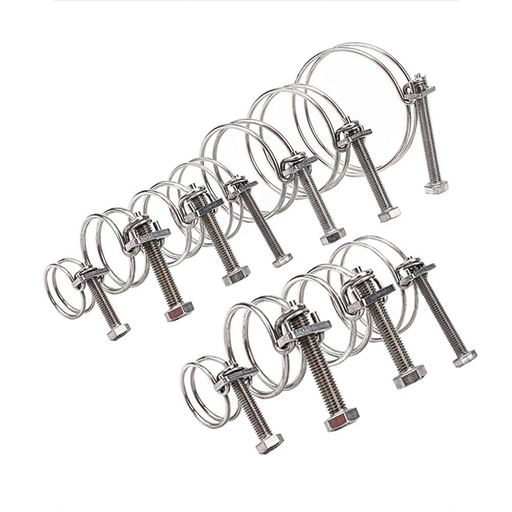 Double Wire Hose Clips - Stainless Steel, Pond Pipe Koi Fish Fitting Pump 9 -300