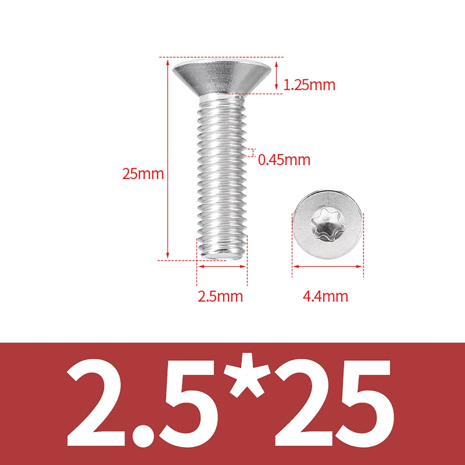 M2- M12 Torx Countersunk Machine Screws Six Lobe Bolts A2 Stainless Steel