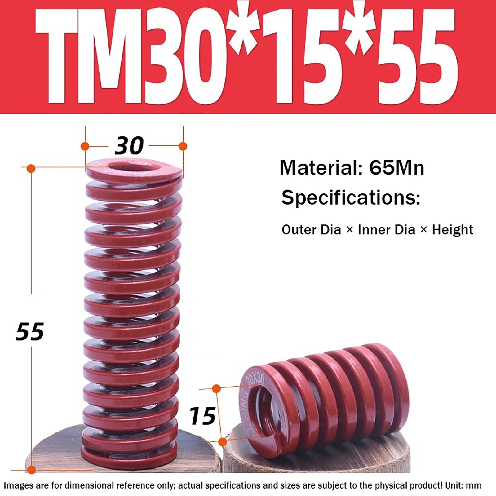 Heavy Load Duty Compression Die Spring, 8mm-50mm Diameter & Up To 400mm Long JIS