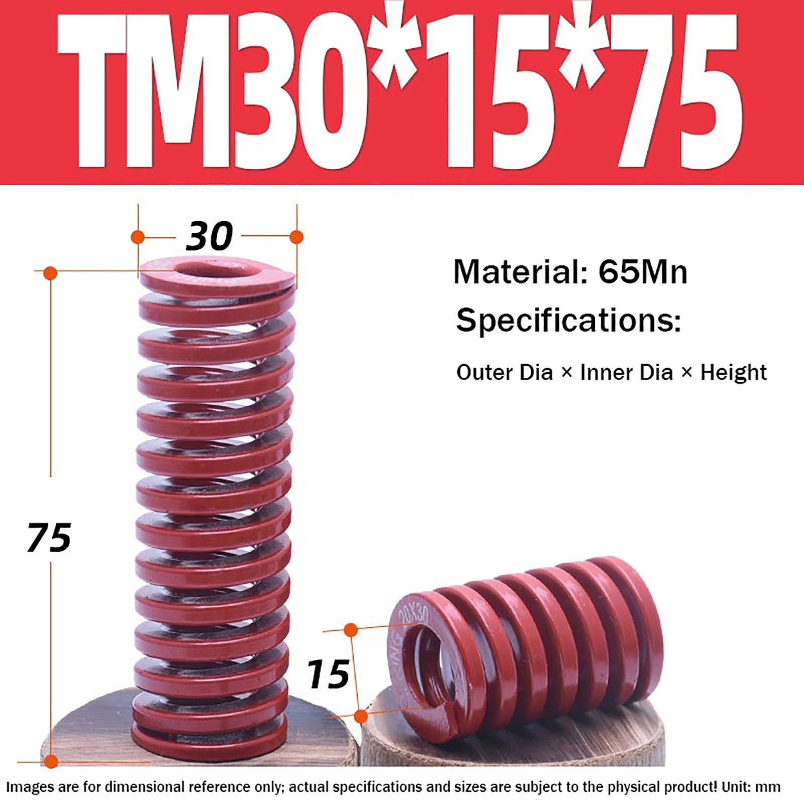Heavy Load Duty Compression Die Spring, 8mm-50mm Diameter & Up To 400mm Long JIS