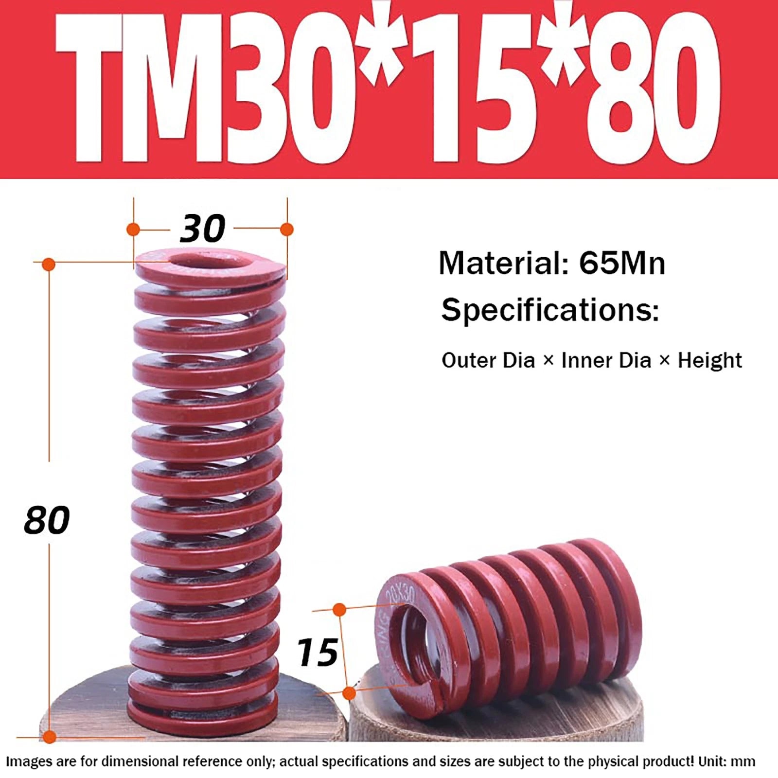 Heavy Load Duty Compression Die Spring, 8mm-50mm Diameter & Up To 400mm Long JIS