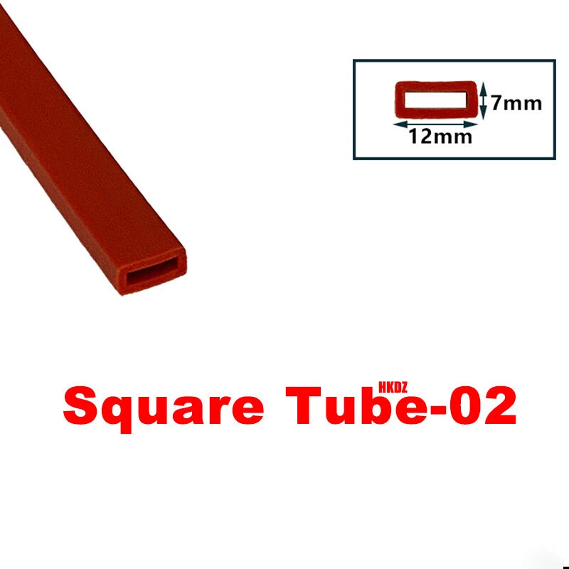 Square Silicone Rubber Hollow Tube Pipe Protector Seal Strips Width 2.5mm~108mm