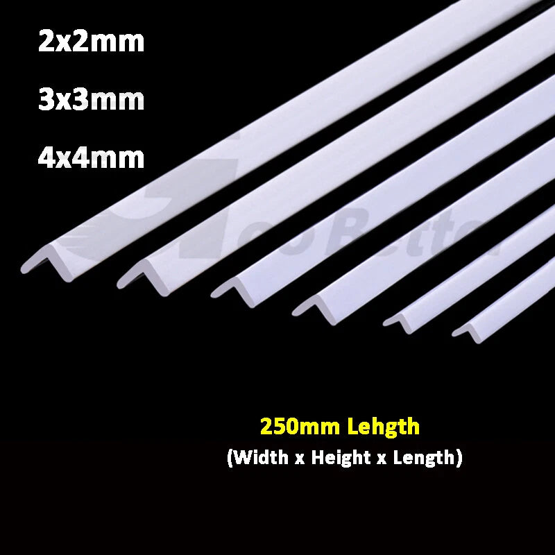 ABS Plastic Rods & Tubes – Round, Square, U/L/H-Profile Styrene Strips 250mm