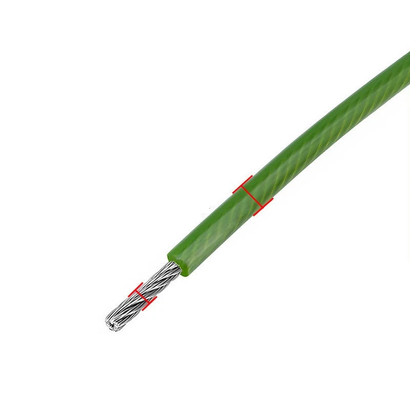 Stainless Steel Wire Rope Metal Cable Rigging 7x7 Pvc Plastic Coated 2,3,4,5,6mm