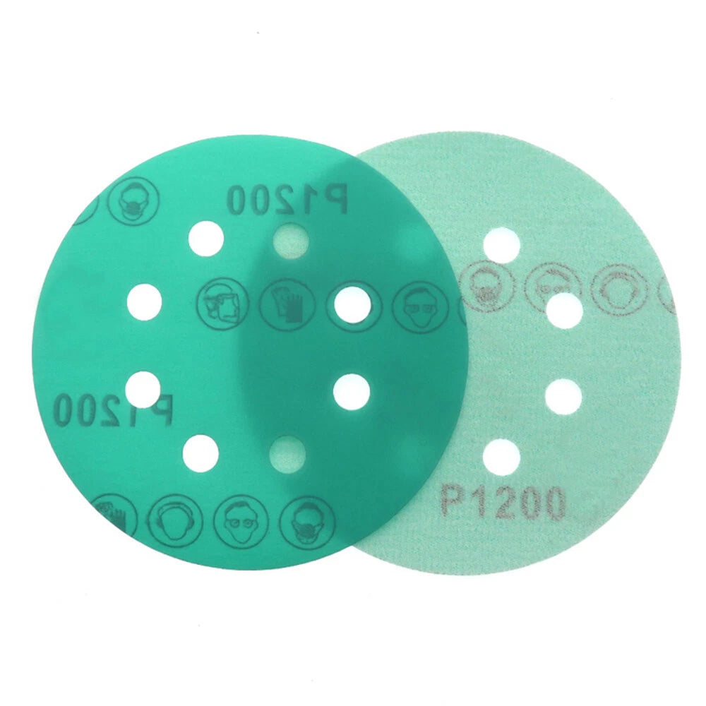 125mm Wet and Dry Sanding Disc 5'' Hook Loop 8 Hole Sandpaper Pad Orbital Sander