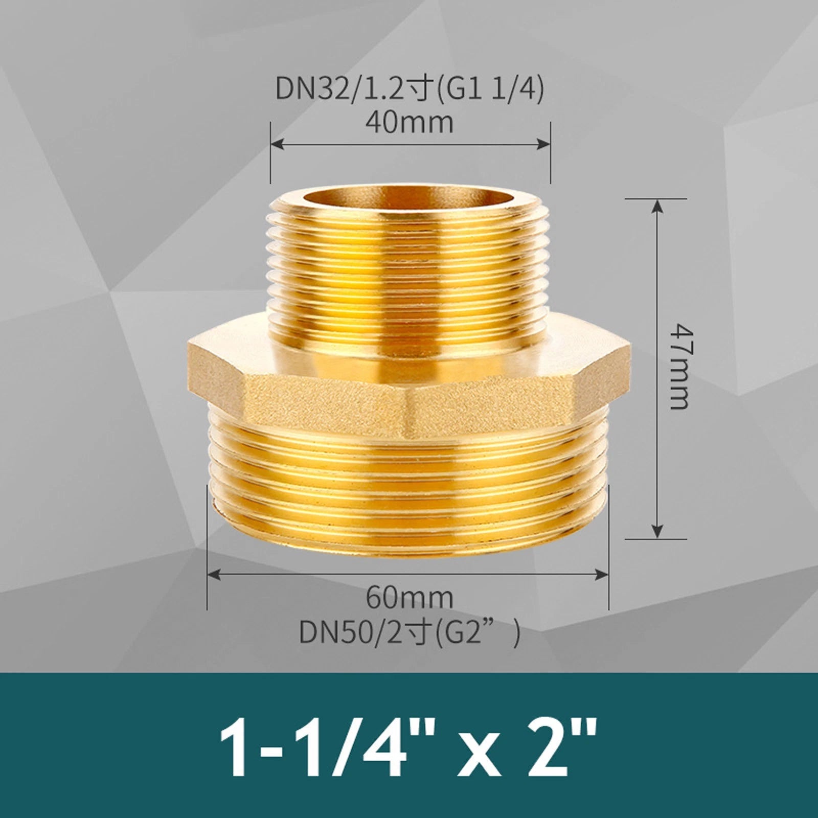 Brass BSP Male Hex Nipple Pipe Fitting — Equal & Reducing Threaded Connector