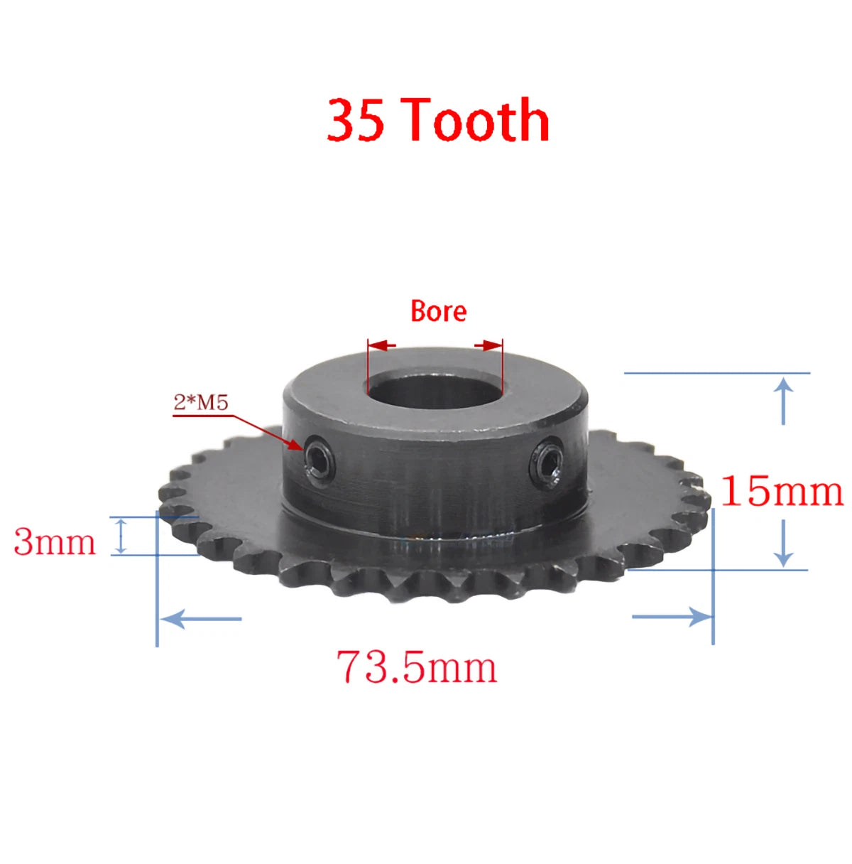 45# Steel 9 - 40 Tooth 04C Chain Drive Sprocket-Roller Chain-Chain Connector