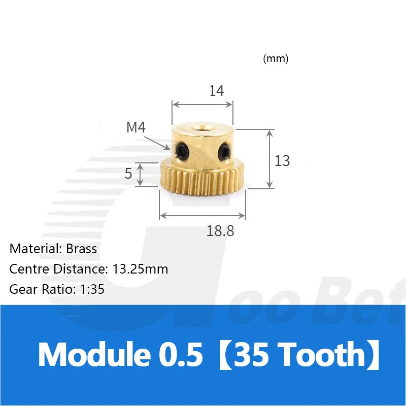 Mod 0.5 Worm Gear Wheel Brass 20-60 Tooth Worm Shaft Steel C45-Stainless Steel