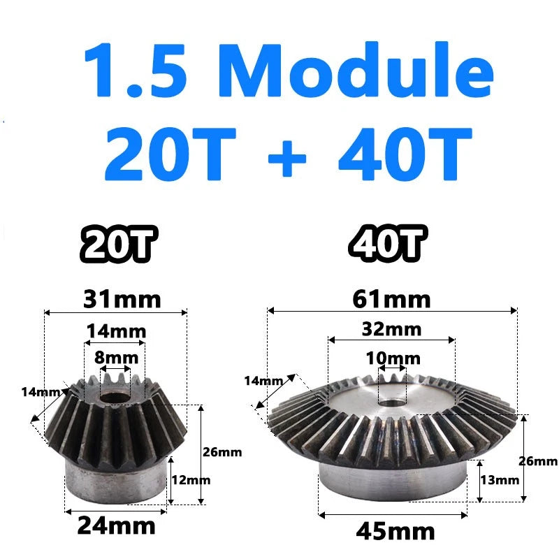 Precision Bevel Gears 0.5/1/1.5/2/2.5 Module 12/24 Teeth -35/70 Teeth Bevel Gear