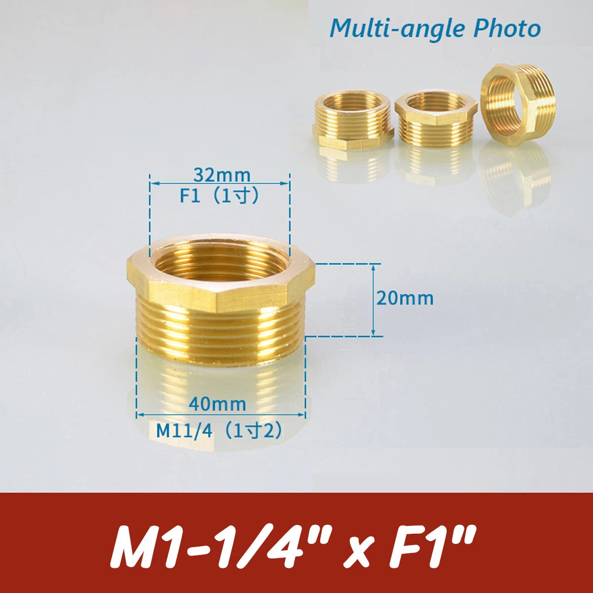 BSP Brass Reducing Hexagon Bush — Male to Female Thread Pipe Fittings
