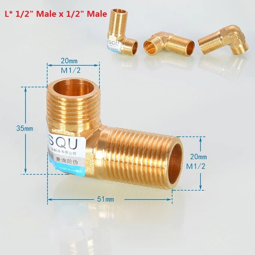 Brass NPT Pipe Fittings – 1/2" & 3/4" Male Female Thread Adapter Connector