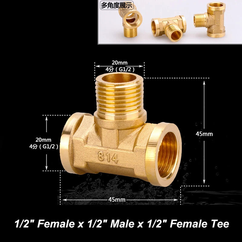 1/2" & 3/4" BSP Brass Pipe Fittings — Nipple, Elbow, Tee, Cross, Union, Plug & Bushing