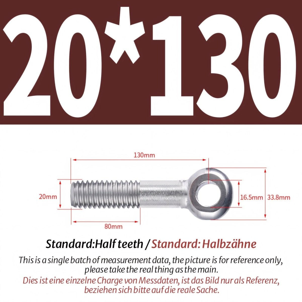 M20/M24 Stainless Steel A2 Eye Bolts – Threaded Ring for Catenary Wire & Hanging - HomeDIYer