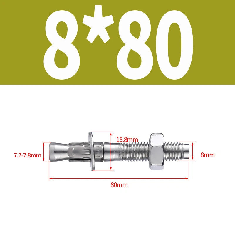 304 Stainless Steel Through Bolts Wall Expansion Anchor Bolts M6–M20