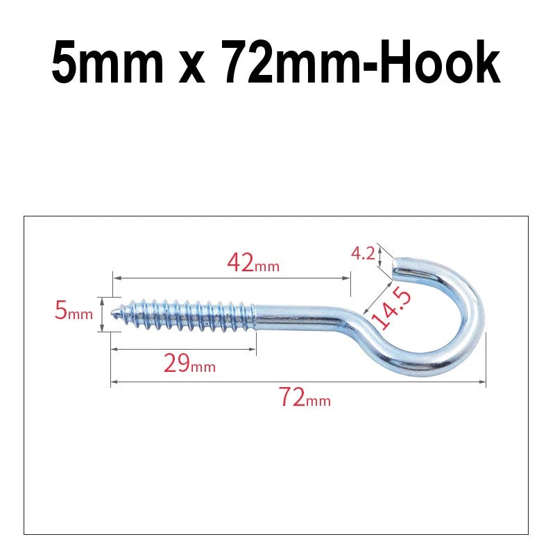 Screw-In Hooks & Eye Hooks — Galvanized, Nickel, Copper & Stainless, 1.1mm–8.6mm