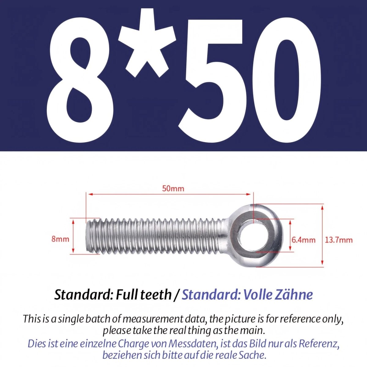 M8 M10 Stainless Steel Eye Bolts A2 — Threaded Ring Screws for Catenary Wire & Hanging - HomeDIYer