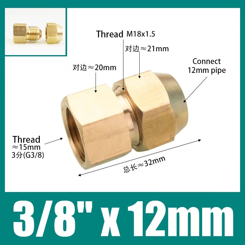 Brass Compression Straight Coupling Connector – Flared Fittings for Copper Pipe