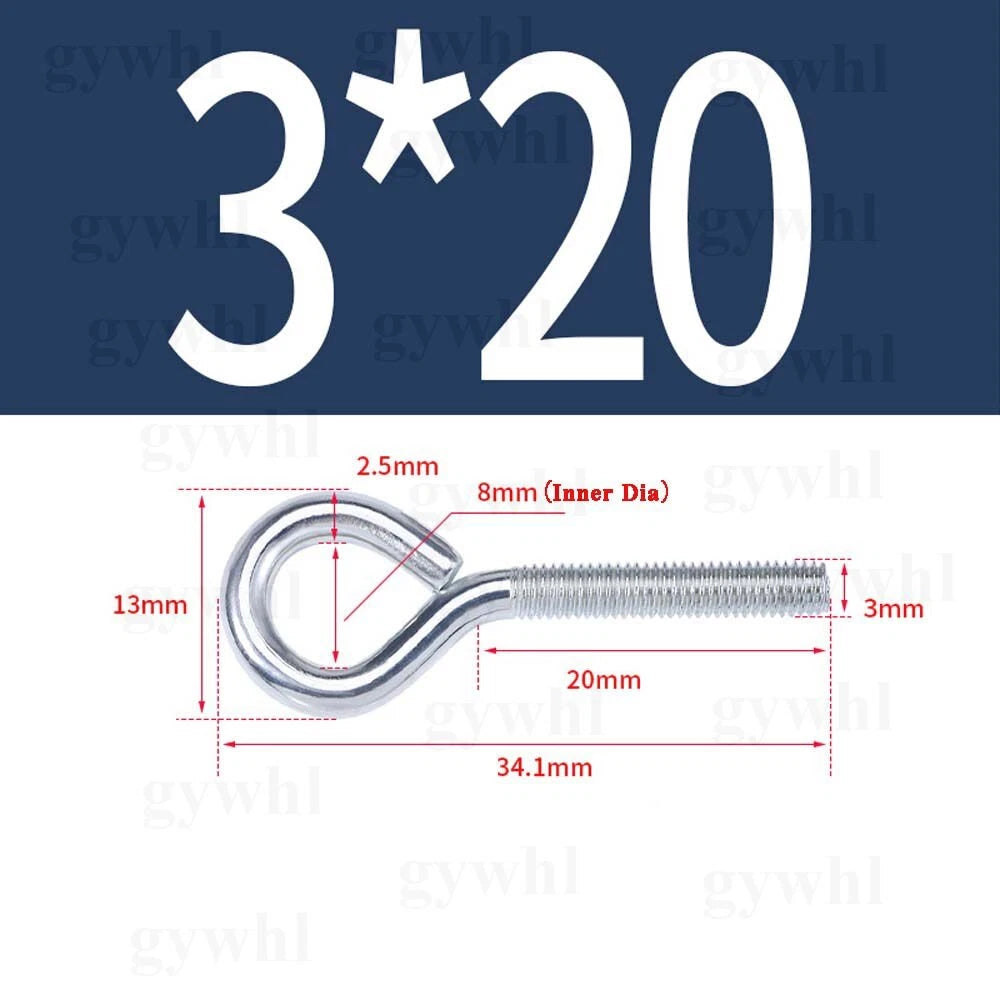 Galvanised Eye Screws Hooks Eye Bolts Closed Screws Rod Stainless Threaded Rings