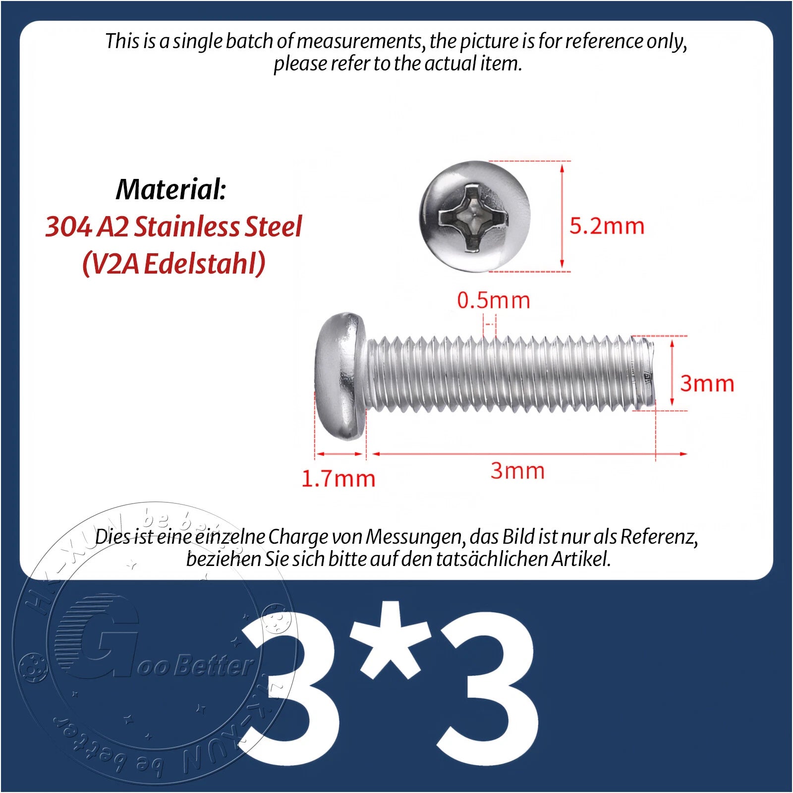 M3 M3.5 Phillips Pan Head Machine Screws – A2 Stainless Steel DIN 7985H (3–180mm Lengths)