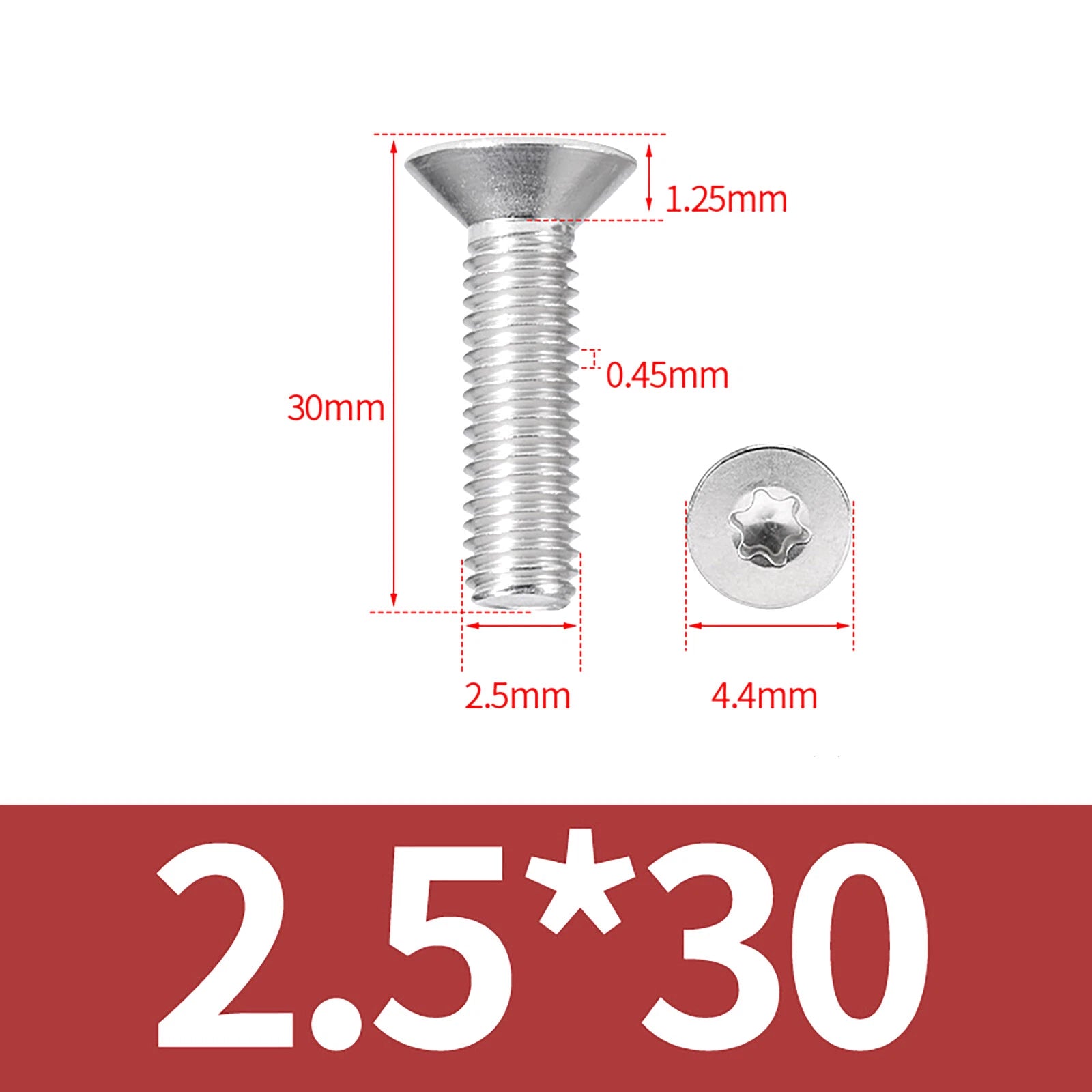 M2- M12 Torx Countersunk Machine Screws Six Lobe Bolts A2 Stainless Steel